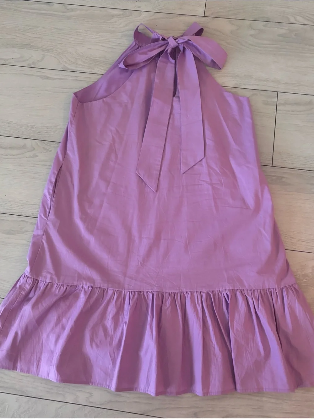 Halter Ruffle-Hem Mini Dress — lavender - Picture 3 of 4
